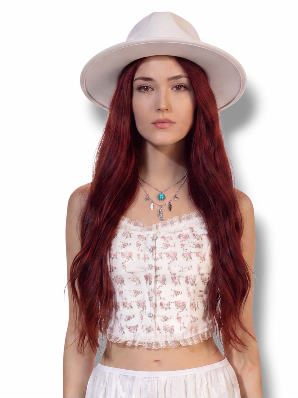 White Floral Sleeveless Cropped Corset Top